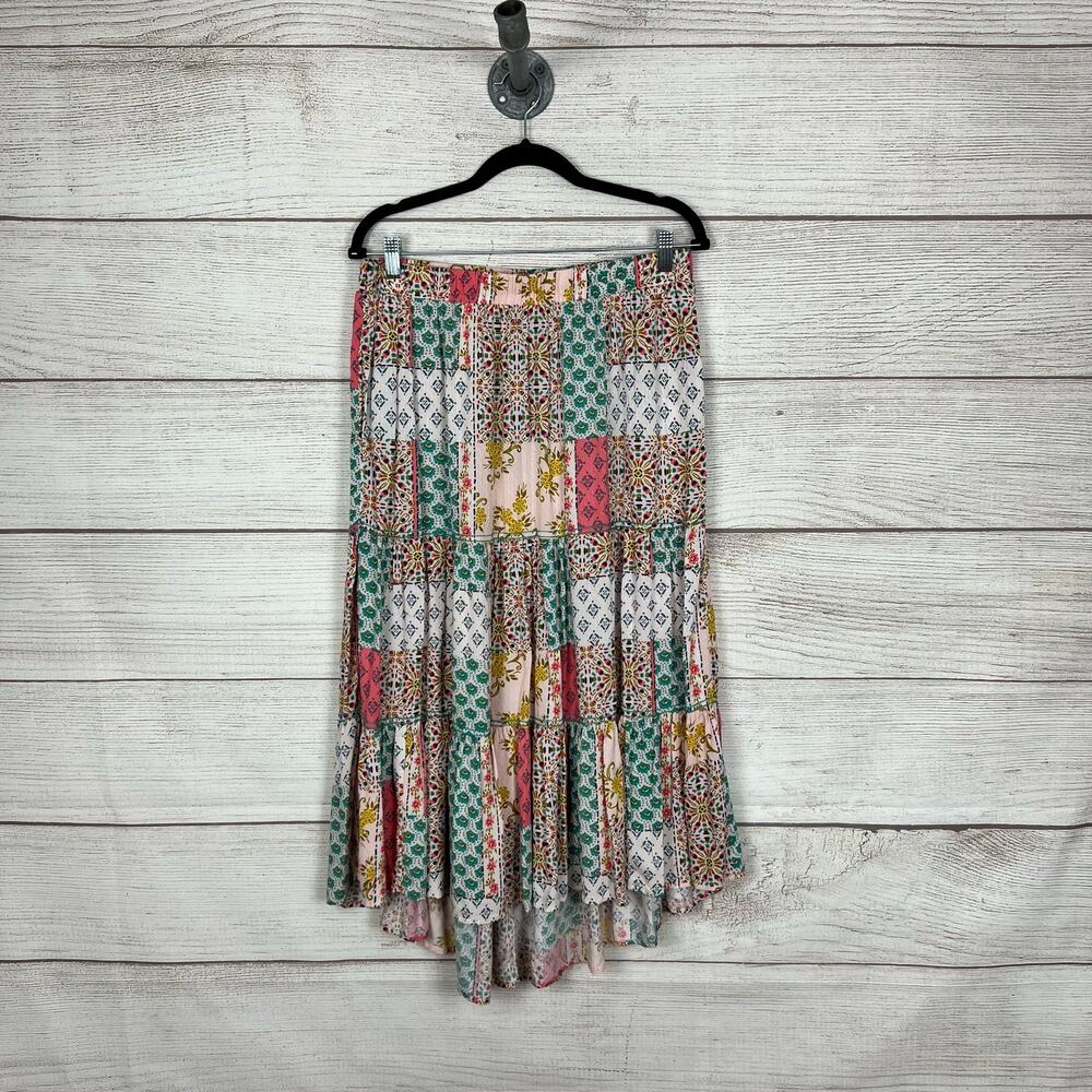 Democracy Multicolor Patchwork Midi Skirt - image 1